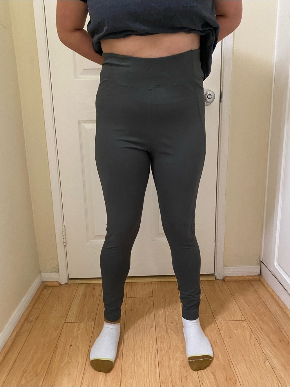 New W/ Imperfections Pact Sz L Green Organic Cotton 7/8 Leggings Back Pocket - Picture 4 of 10